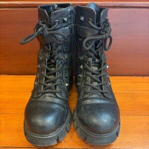 Guess Black Studded Combat Boots